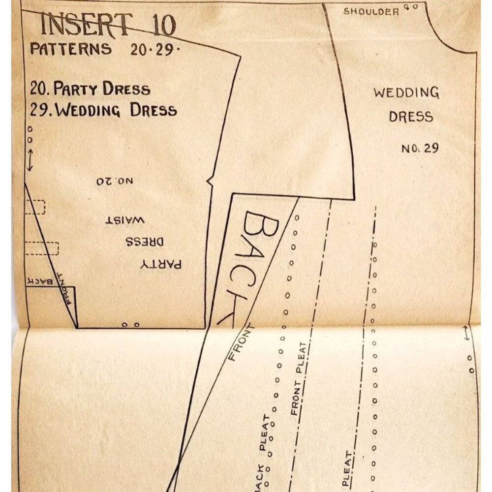 1913 Mary Frances Sewing Pattern Doll Wedding Dress Parry Dress Crafts DWSS11
